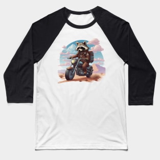 raccoon riding a motorcycle in the desert Baseball T-Shirt